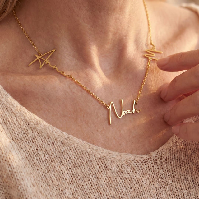 Multi Name Signature Necklace