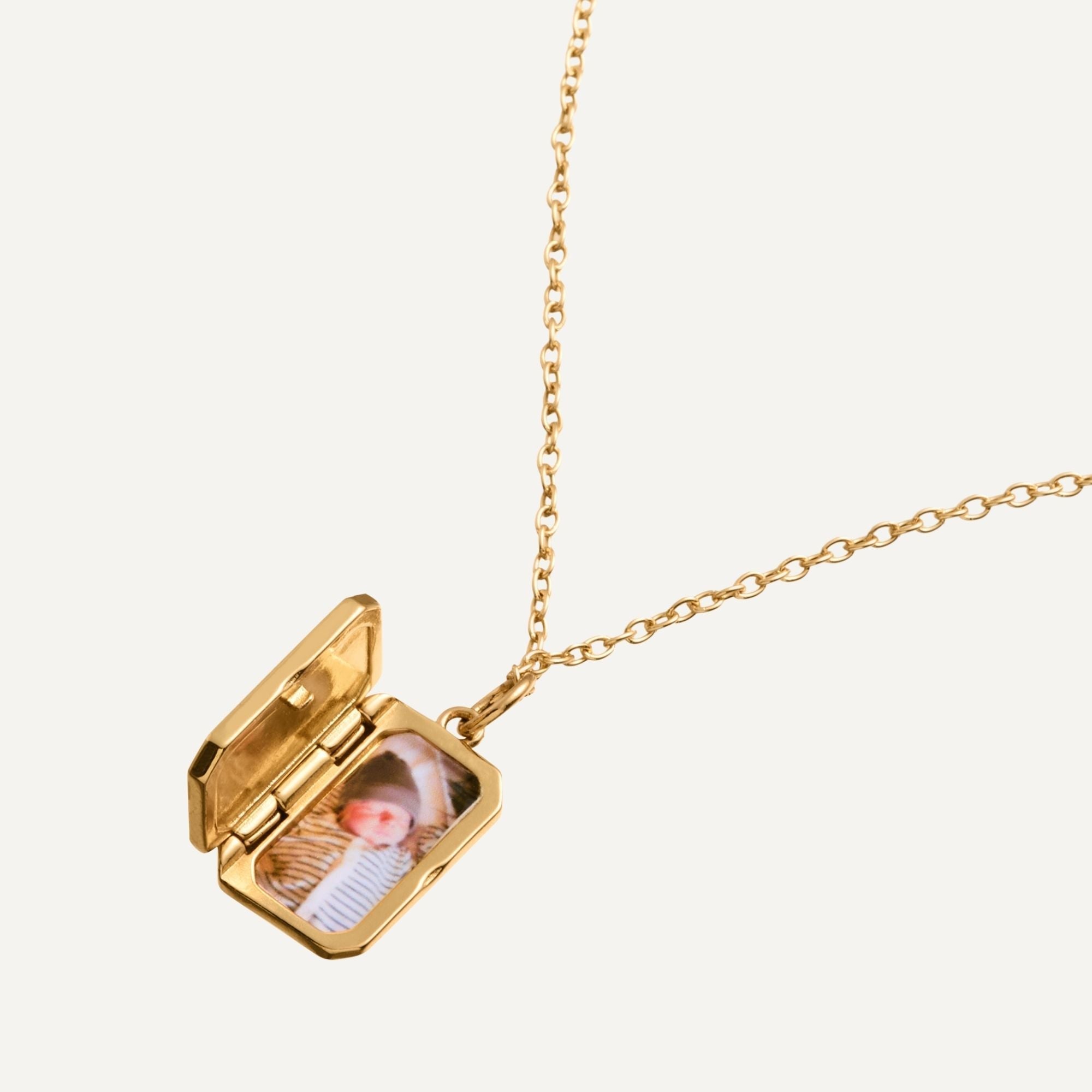 Locket Necklace with Birthstone