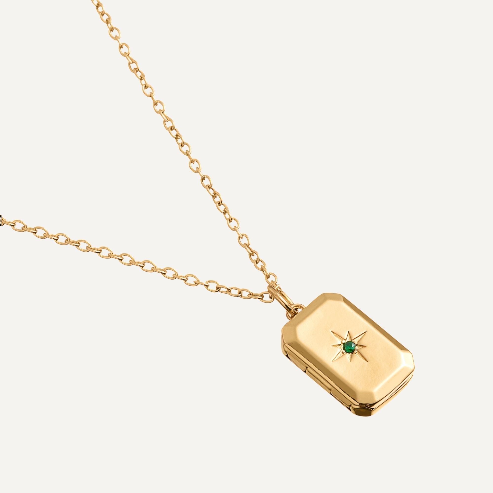 Locket Necklace with Birthstone