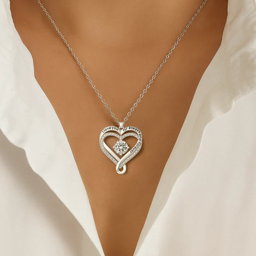 To My Wife – Engraved Double Hearts Necklace
