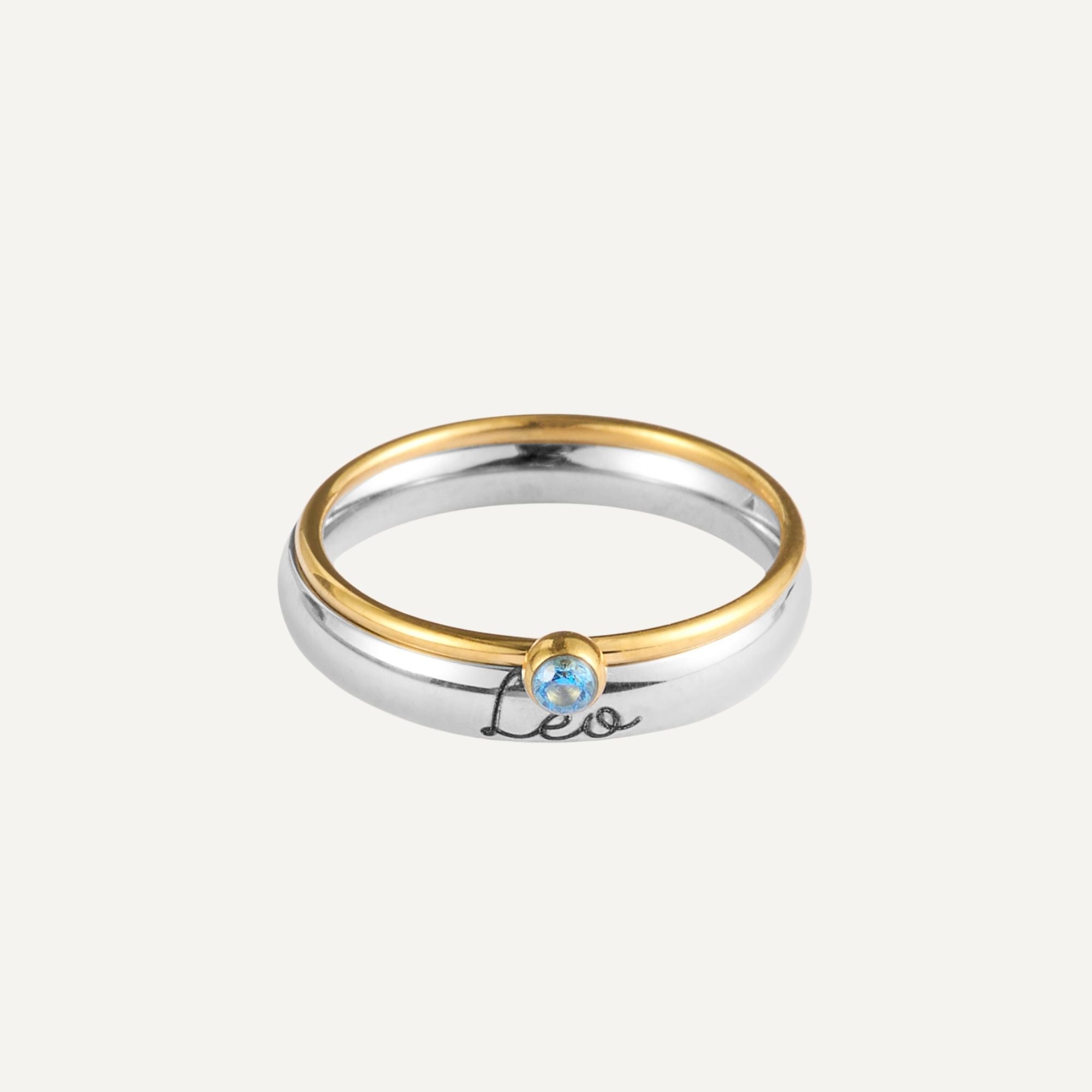 Personalized Birthstone Engraved Ring