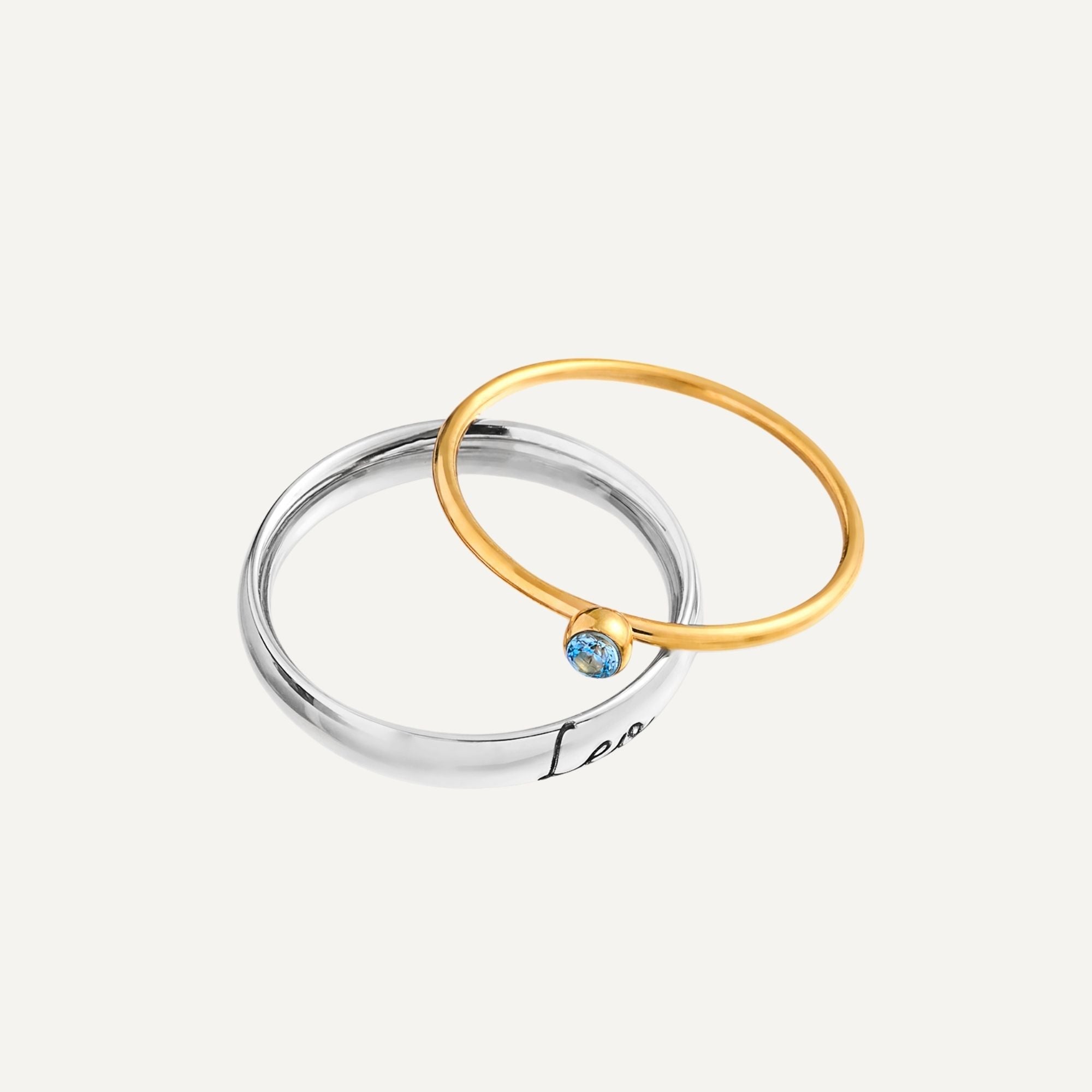Personalized Birthstone Engraved Ring