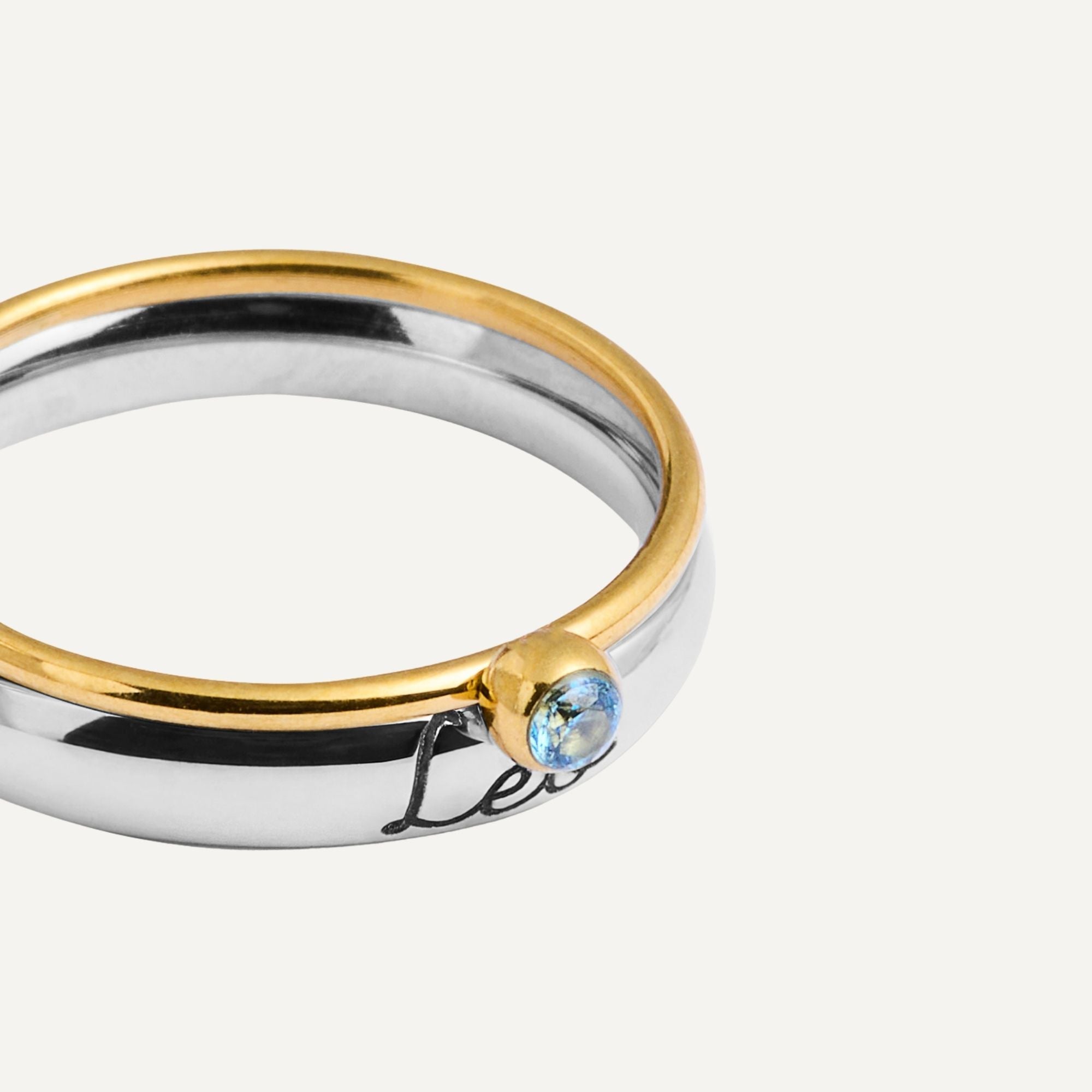 Personalized Birthstone Engraved Ring
