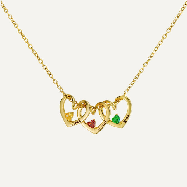 Personalized Birthstone Name Engraved Heart Necklace