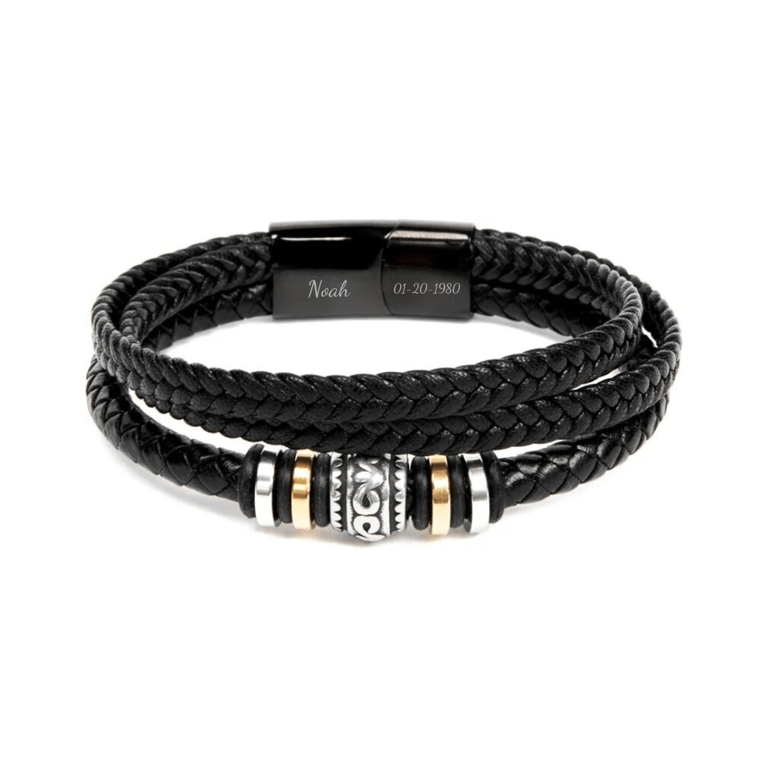 Personalized Leather Bracelet for Men