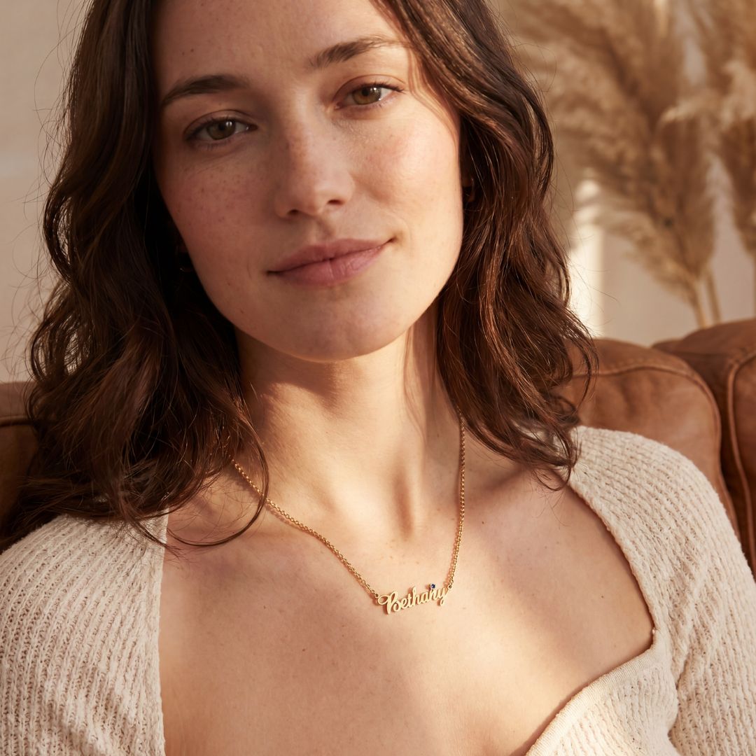 Customized Name Necklace with Birthstone