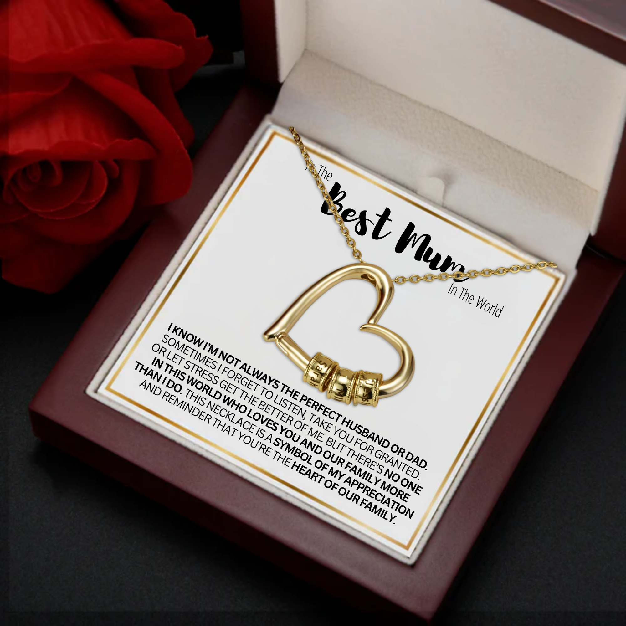 To The Best Mum In The World - Love Necklace With Engraved Pendant