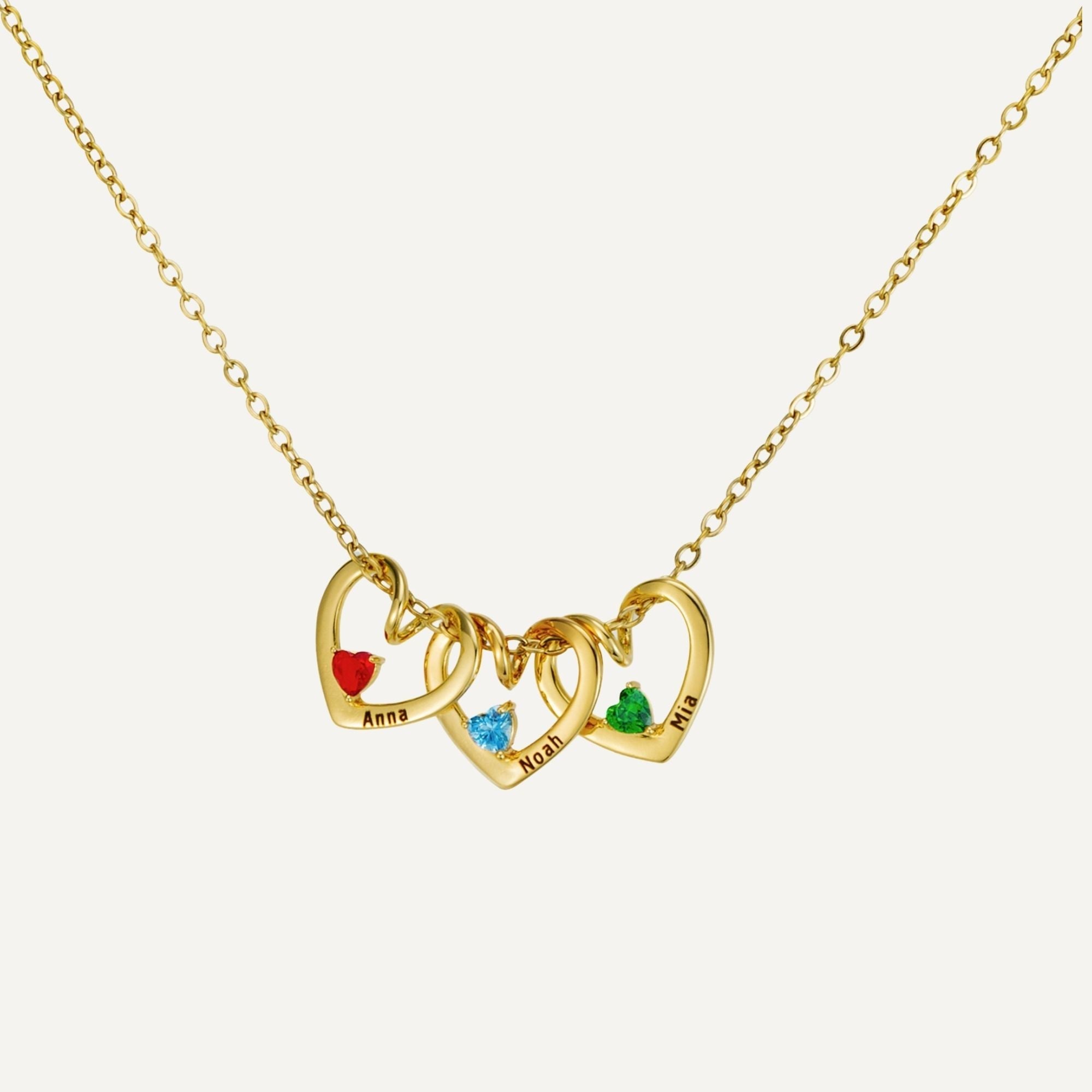 Personalized Birthstone Name Engraved Heart Necklace