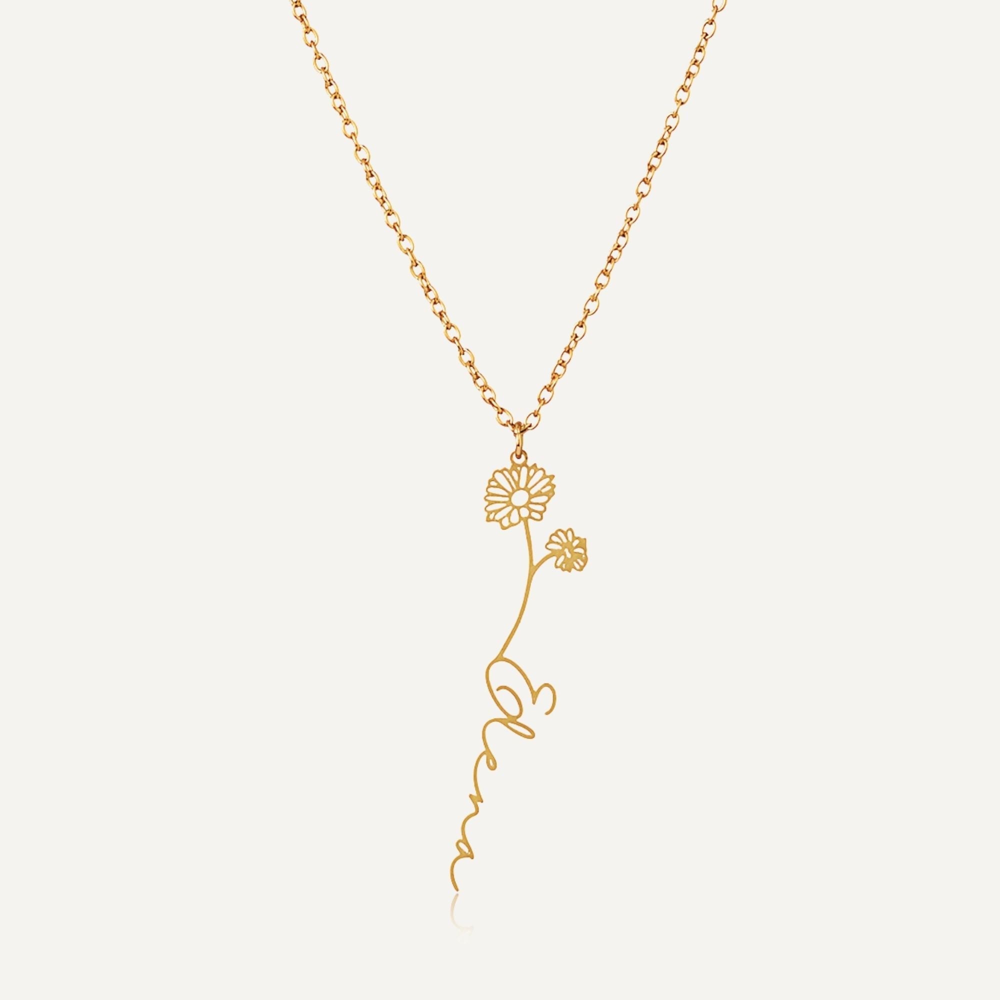 Custom Birth Flower Necklace
