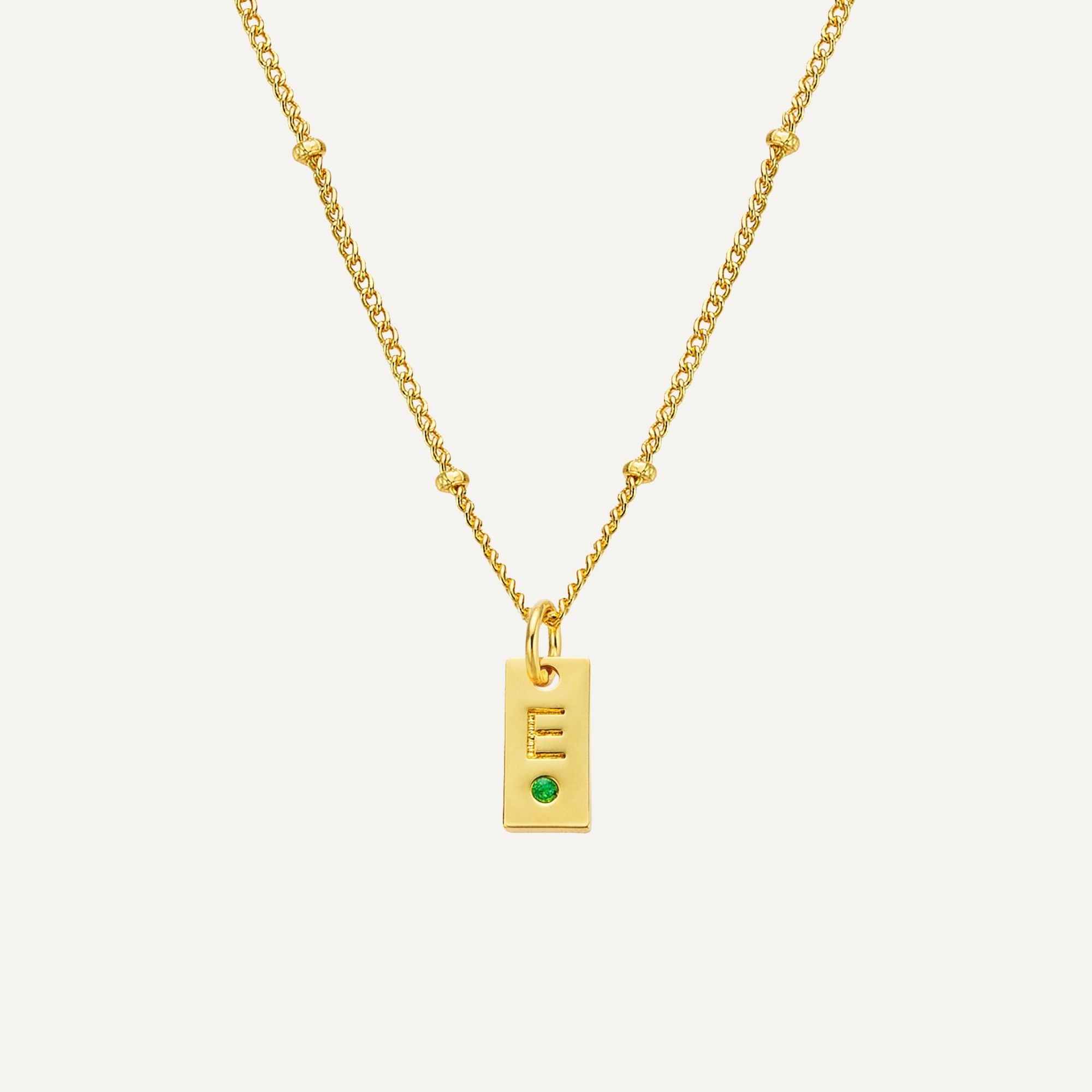 New Mom - Tag Birthstone Necklace