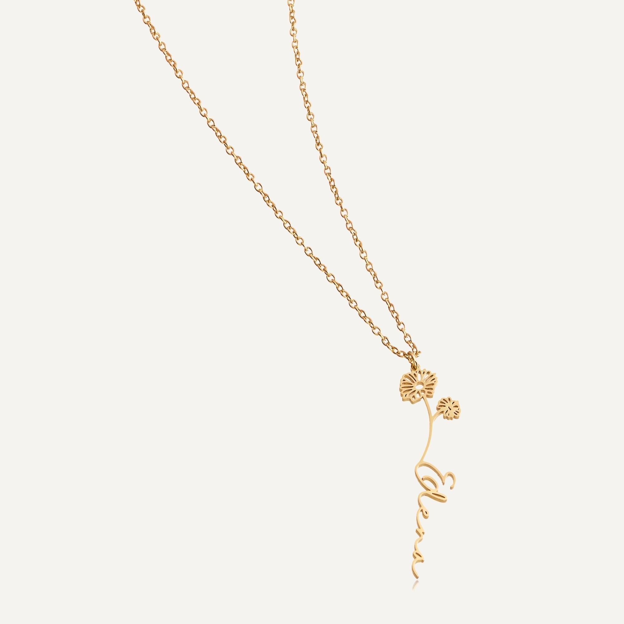 Custom Birth Flower Necklace