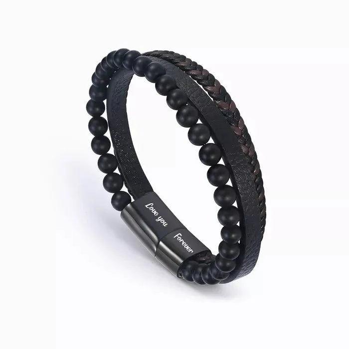 Aan Mijn Man - Wees Mijn Laatste Alles - Belofte Leren Armband - CutomLove.nl
