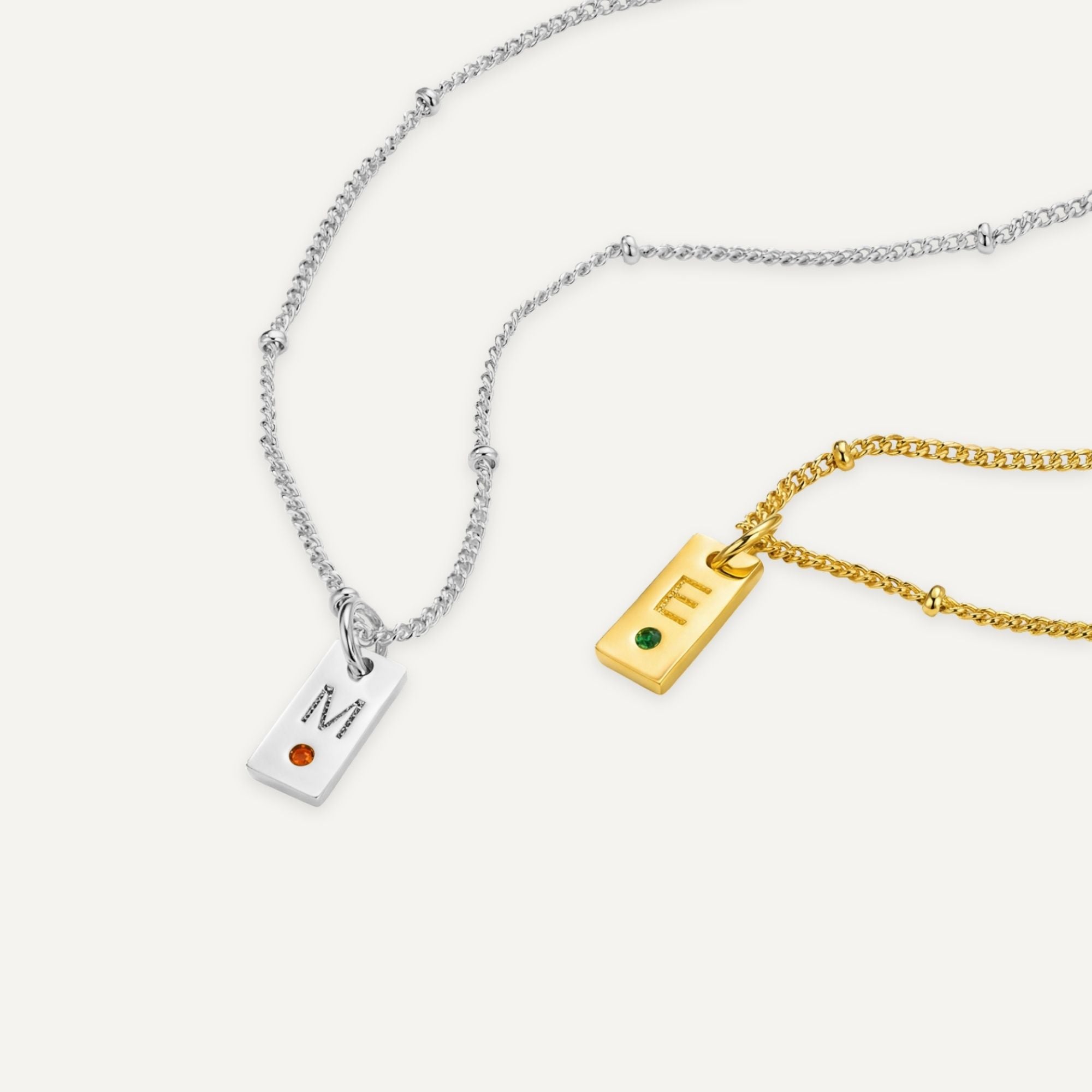 New Mom - Tag Birthstone Necklace