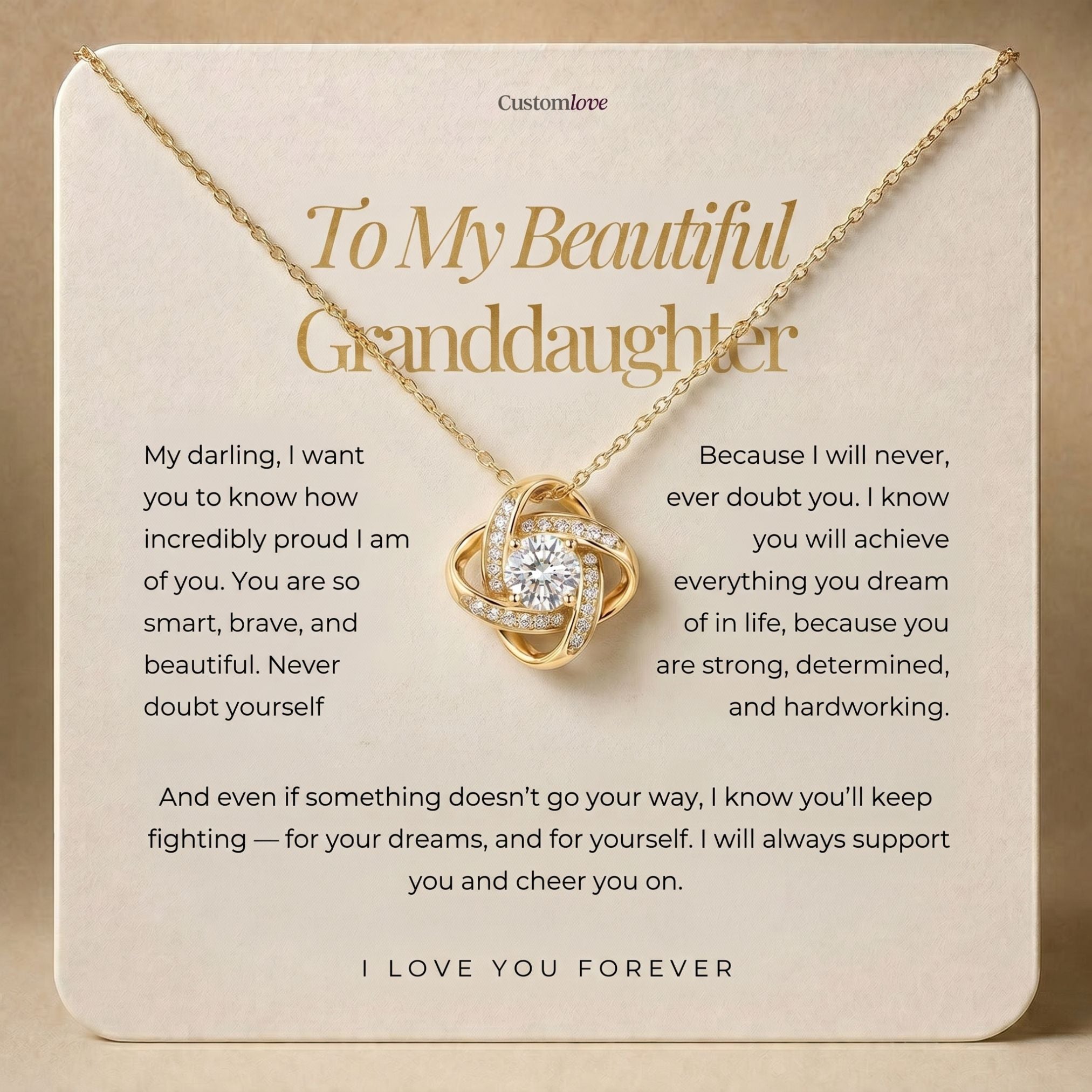 To My Beautiful Granddaughter - Keep Fighting For Your Dreams