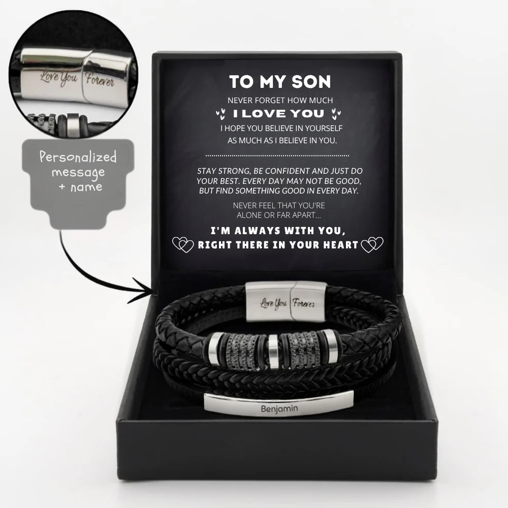 To My Son – Personalized “Forever Connected” Bracelet
