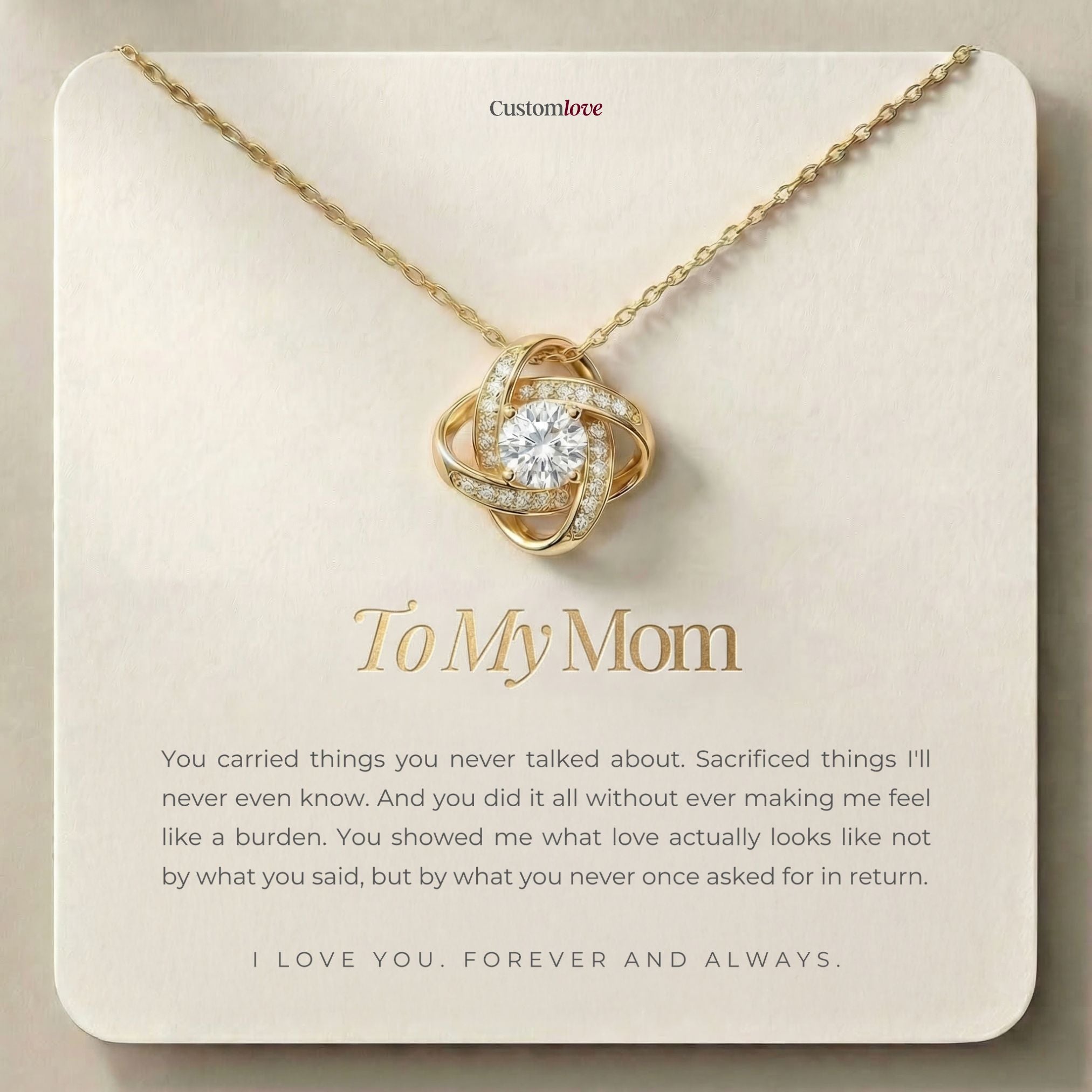 To My Mom - Love Knot Necklace