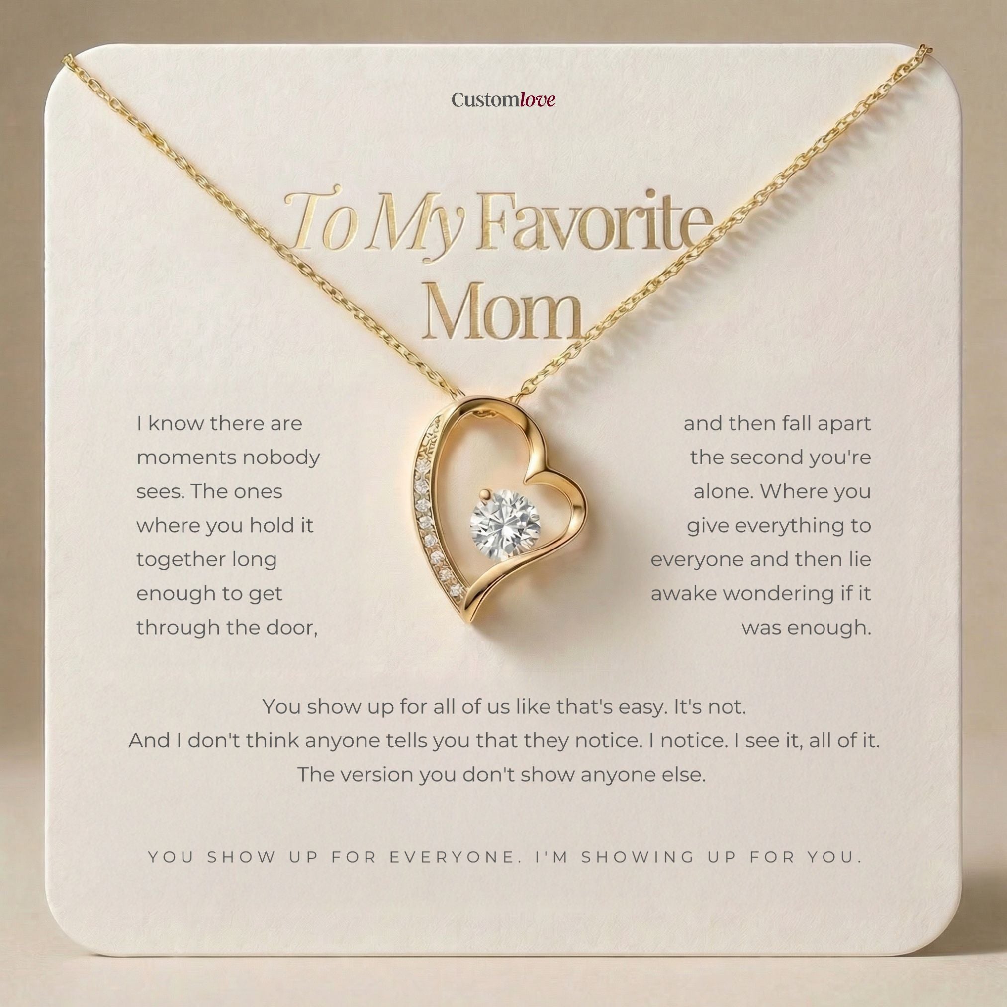 To My Mom Friend - Heart Necklace