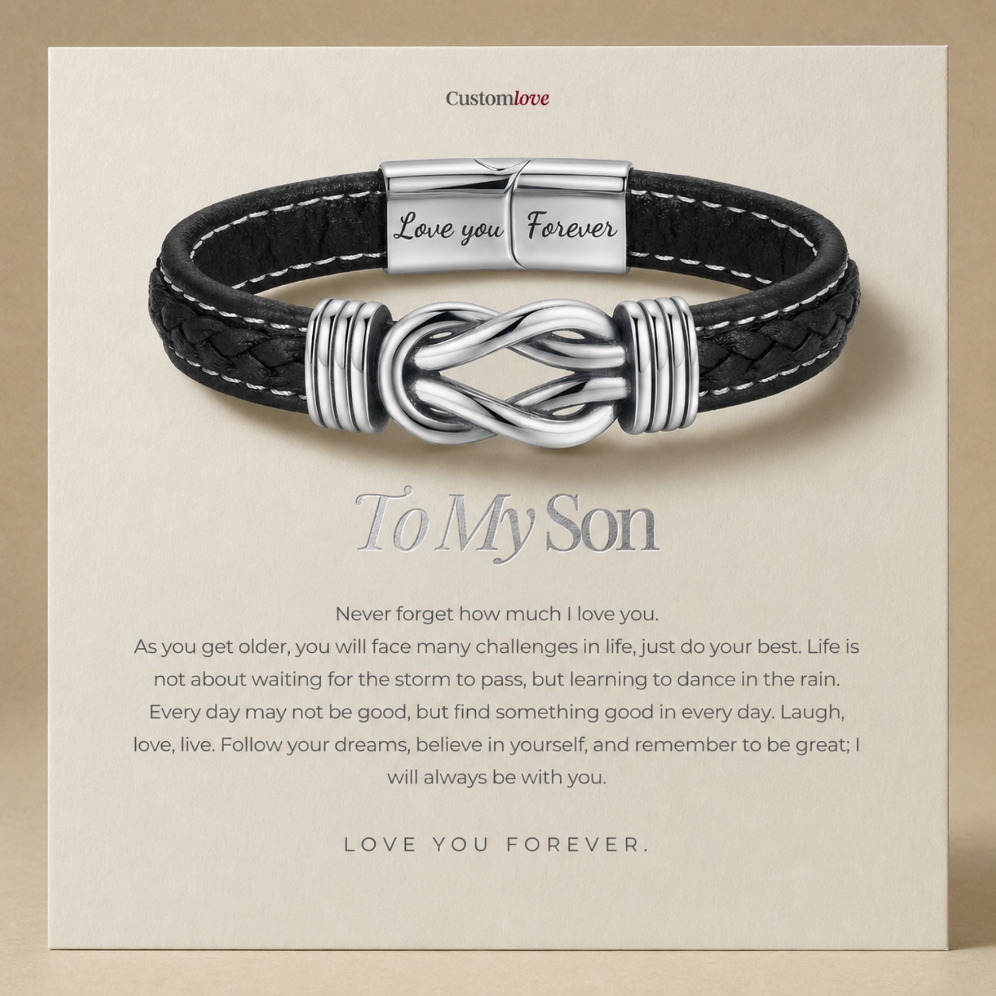 To My Son - Love You Forever - Infinity Linked Bracelet