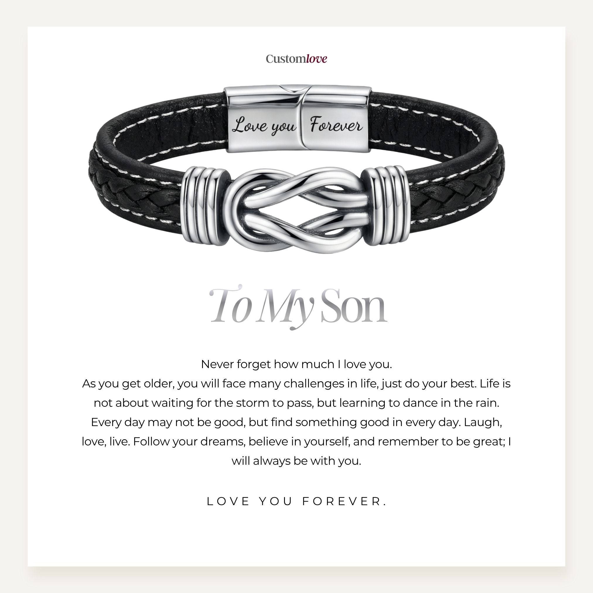 To My Son - Love You Forever - Infinity Linked Bracelet