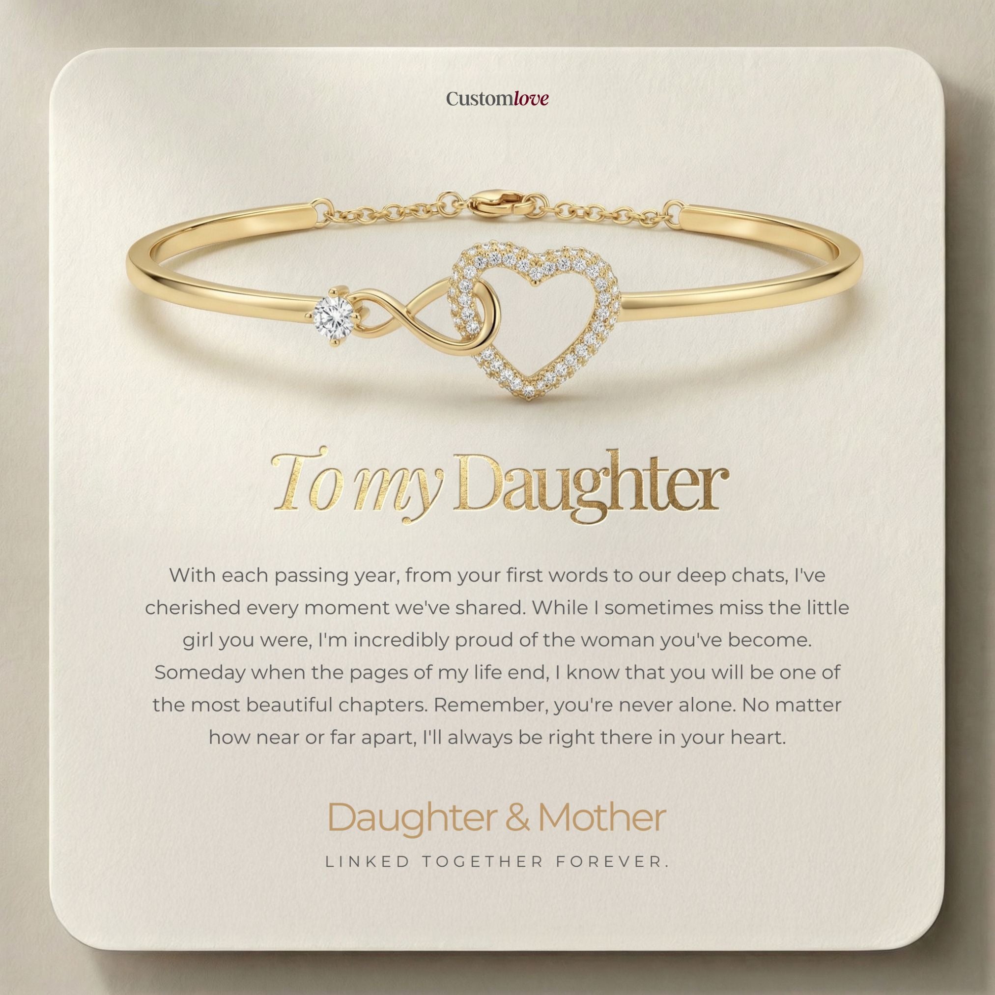 To My Daughter - Infinity Heart Bracelet