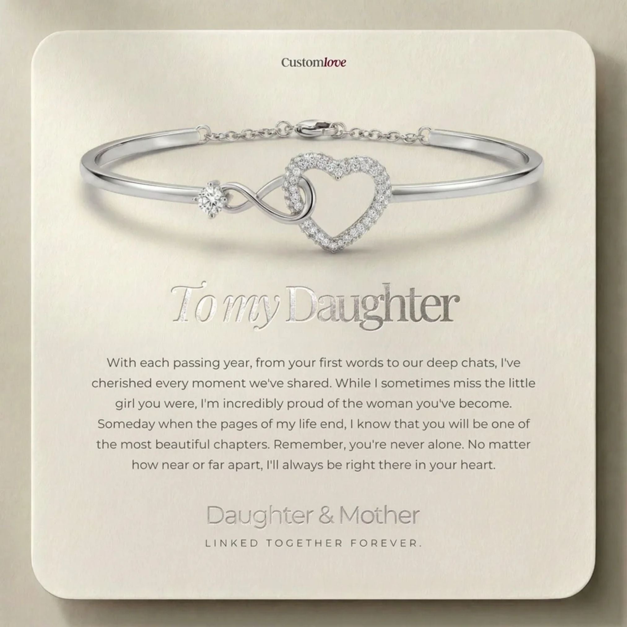 To My Daughter - Infinity Heart Bracelet