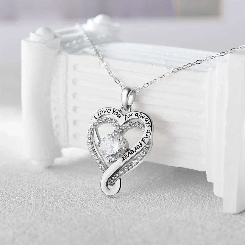 To My Wife – Engraved Double Hearts Necklace
