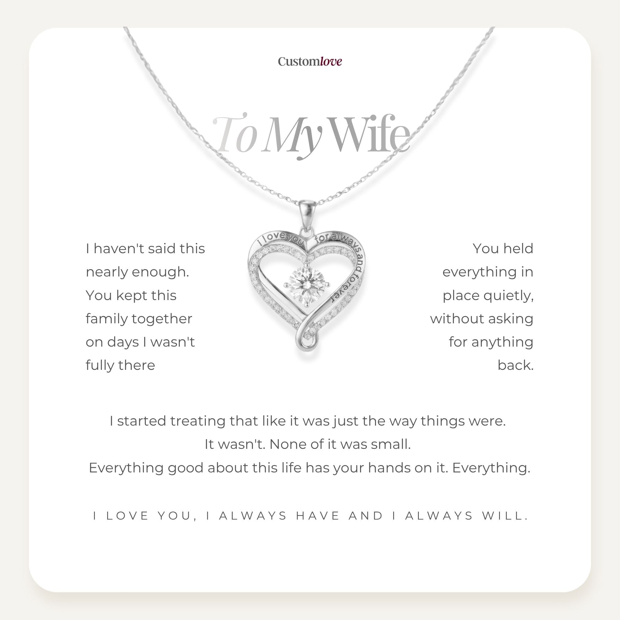 To My Wife - Double Heart Necklace