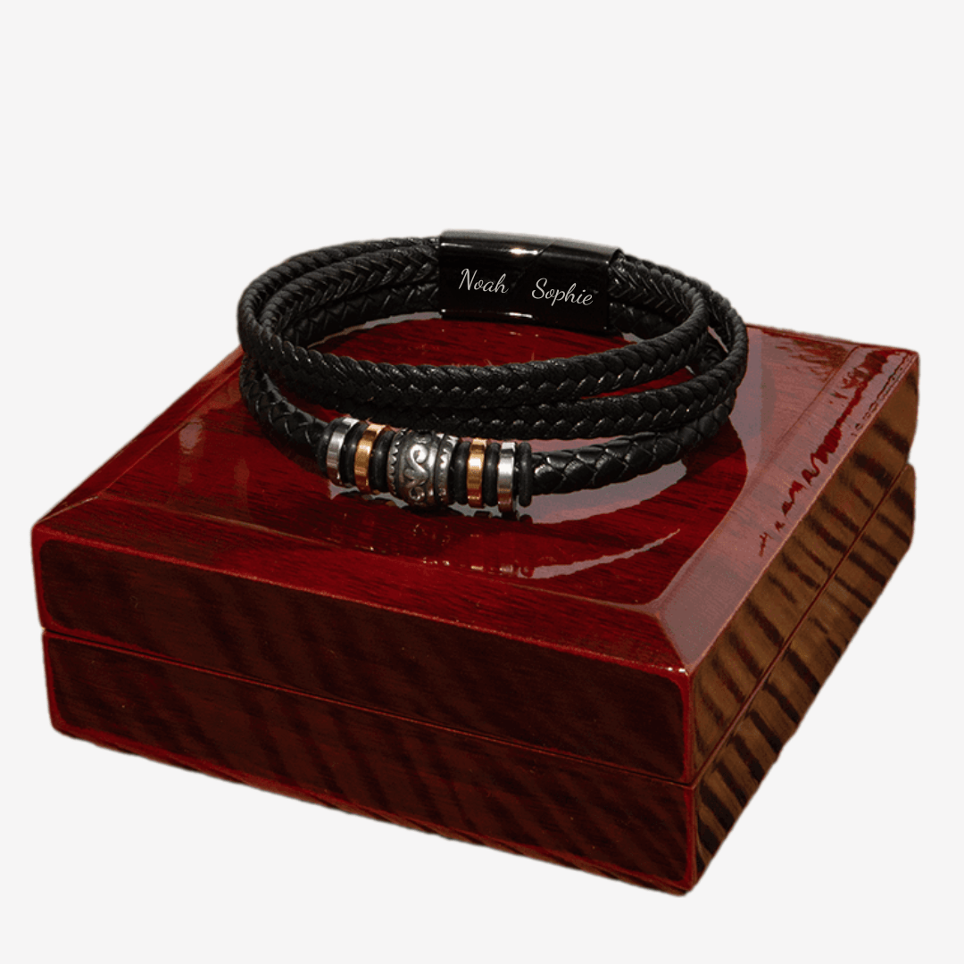 Persoonlijke Lederen Armband voor Mannen - CustomLove.nl