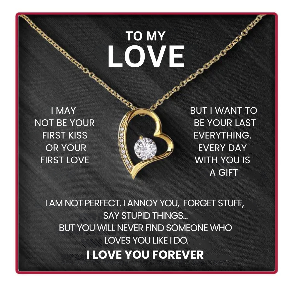 Eternal Rose Box - To My Love - With Heart Necklace & Real Rose