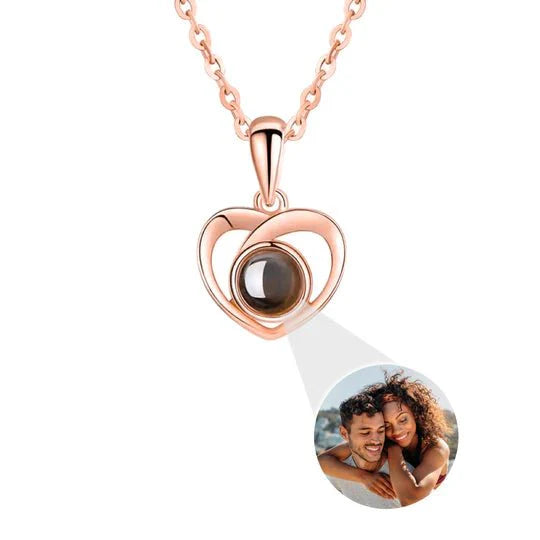 Eeuwige Rozen Doos - Met Foto Projectie Hart Ketting en Echte Roos - CustomLove.nl