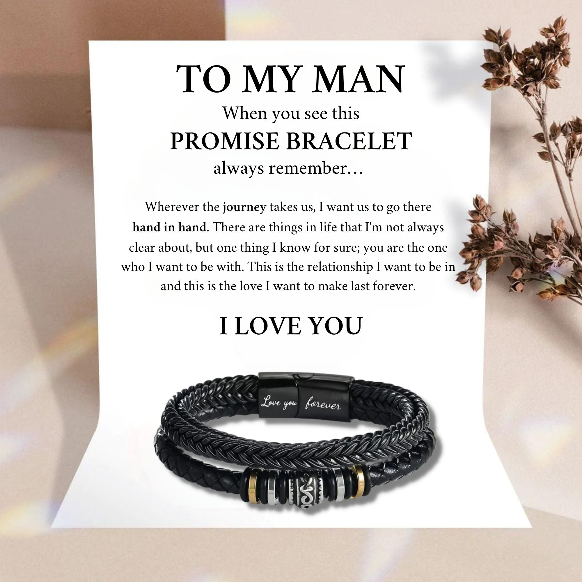 To My Man – Promise Leather Bracelet