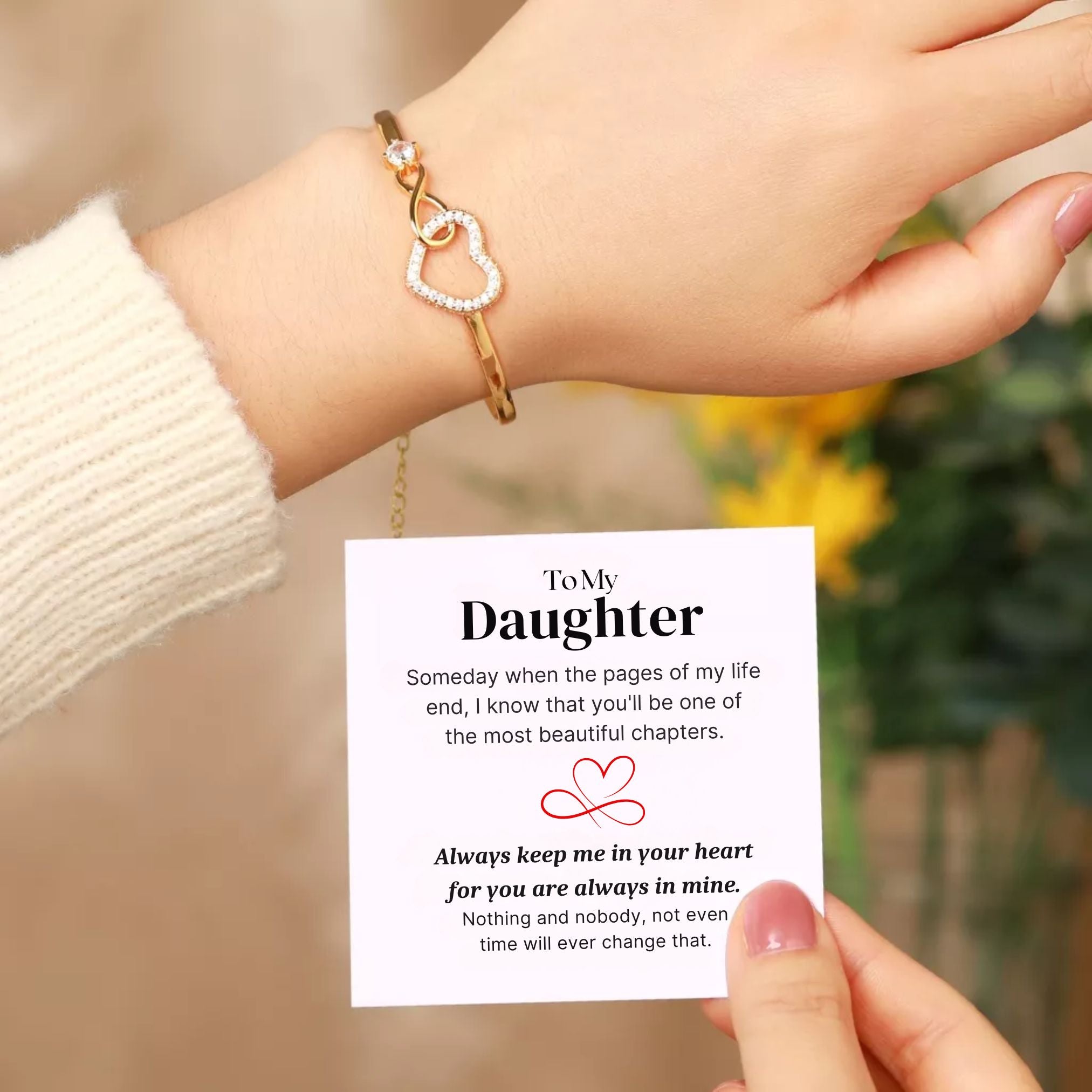 To My Daughter - Infinite Heart Bracelet