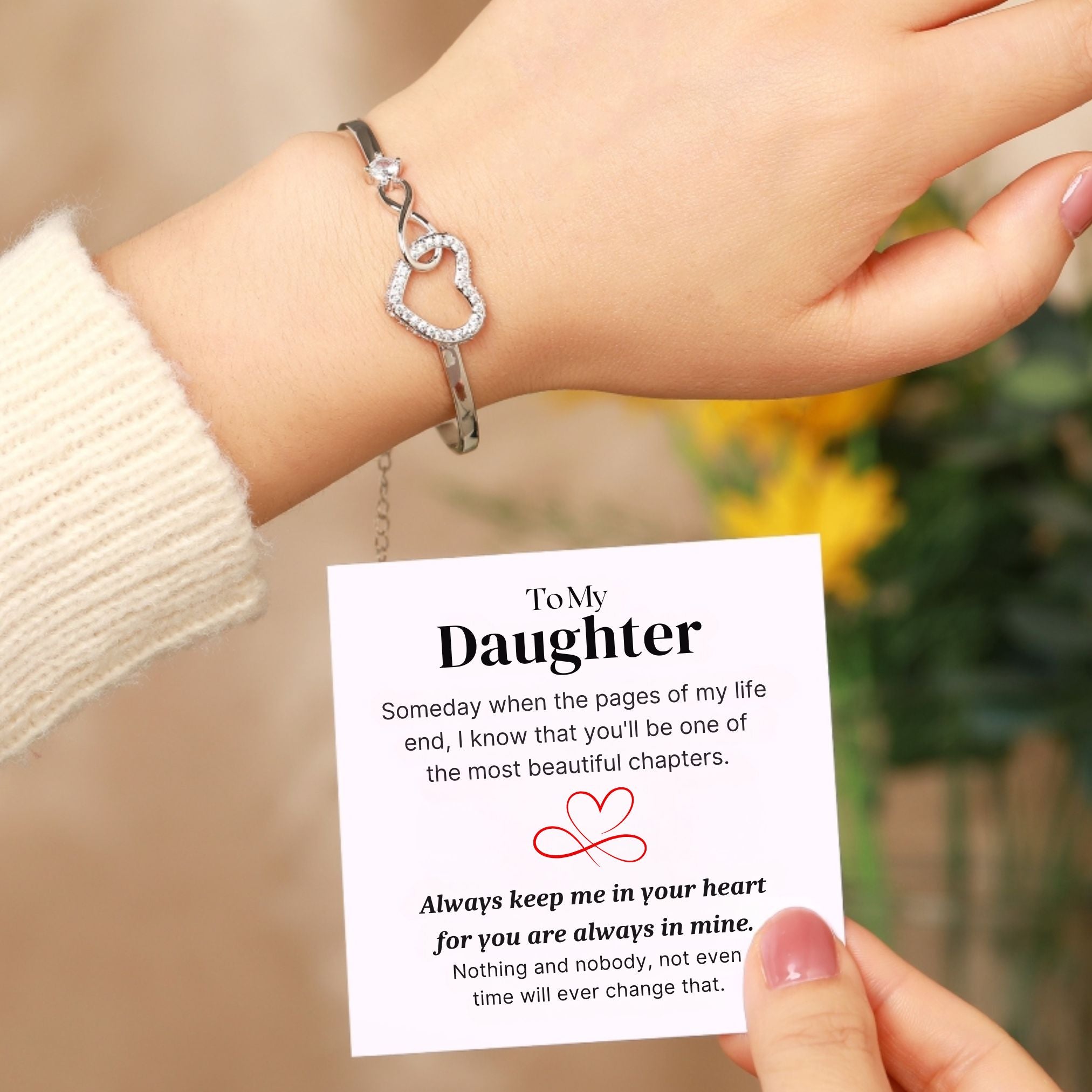 To My Daughter - Infinite Heart Bracelet
