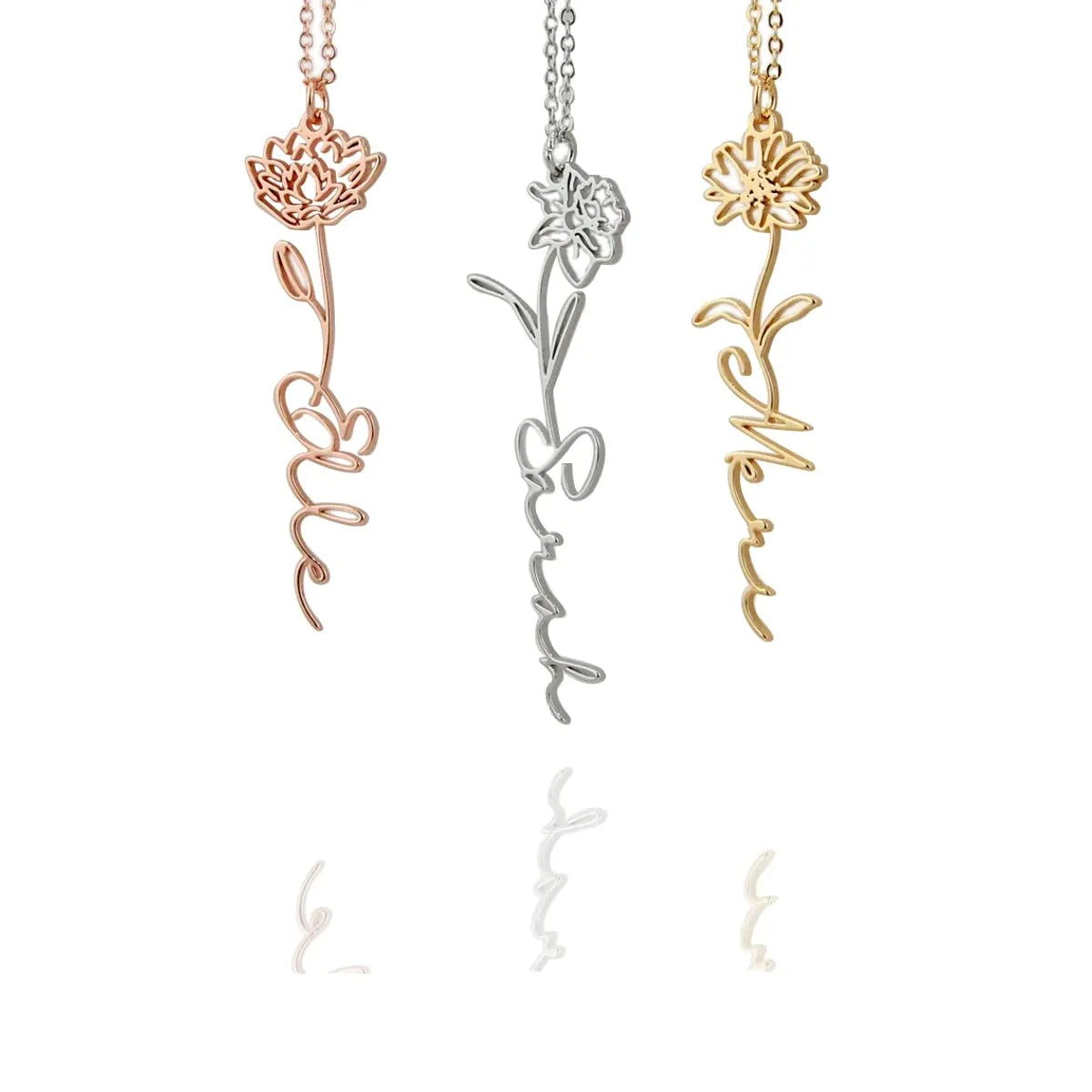Custom Birth Flower Necklace