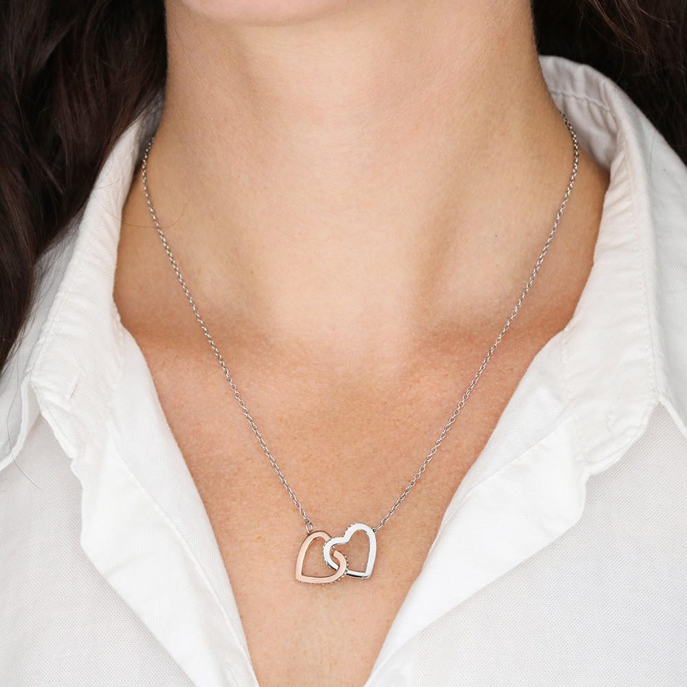 To My Granddaughter -  Interlocking Hearts Necklace - From Grandma