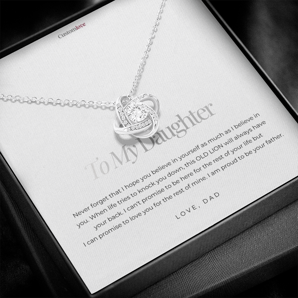 To My Daughter - I am Proud of You - Love Knot Necklace