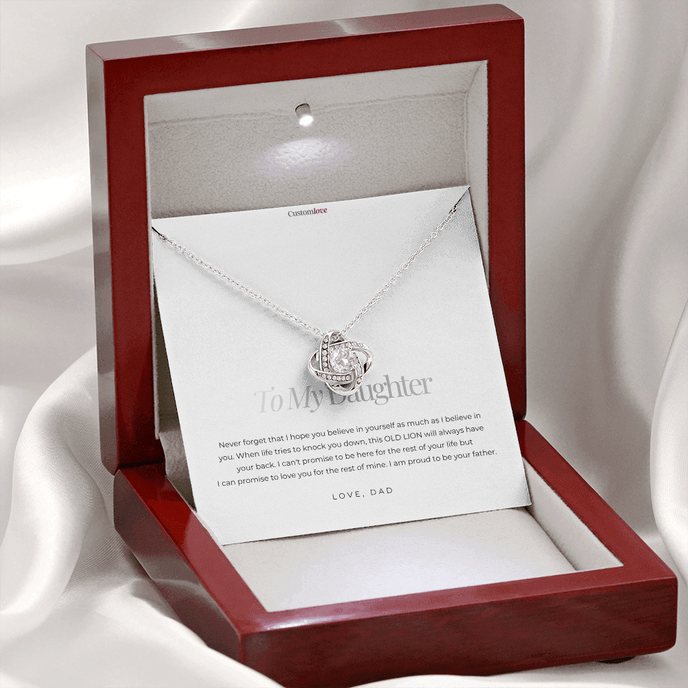 To My Daughter - I am Proud of You - Love Knot Necklace