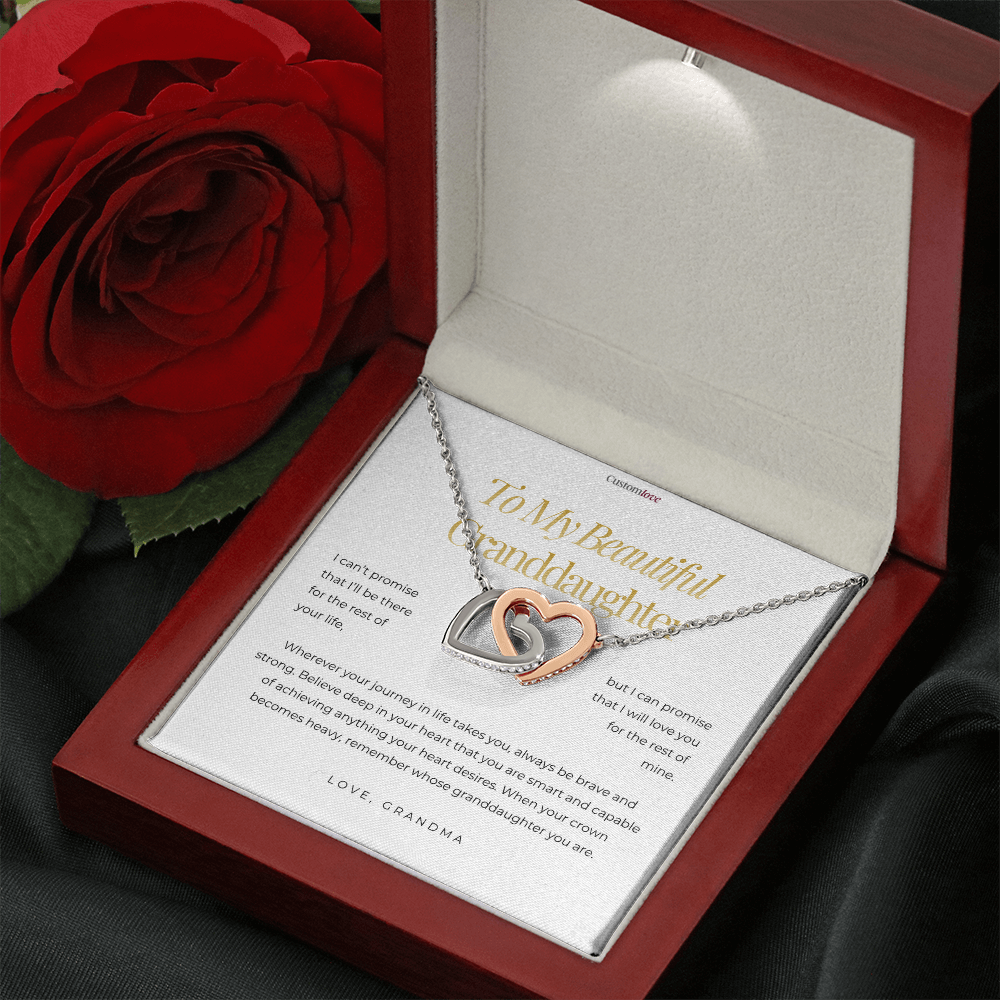 To My Granddaughter -  Interlocking Hearts Necklace - From Grandma