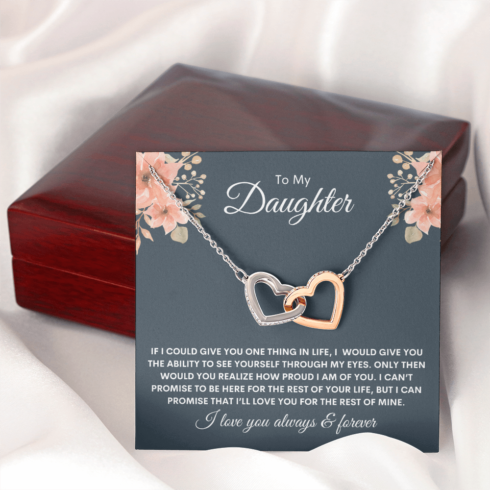 To My Daughter - I am proud of you - Heart necklace
