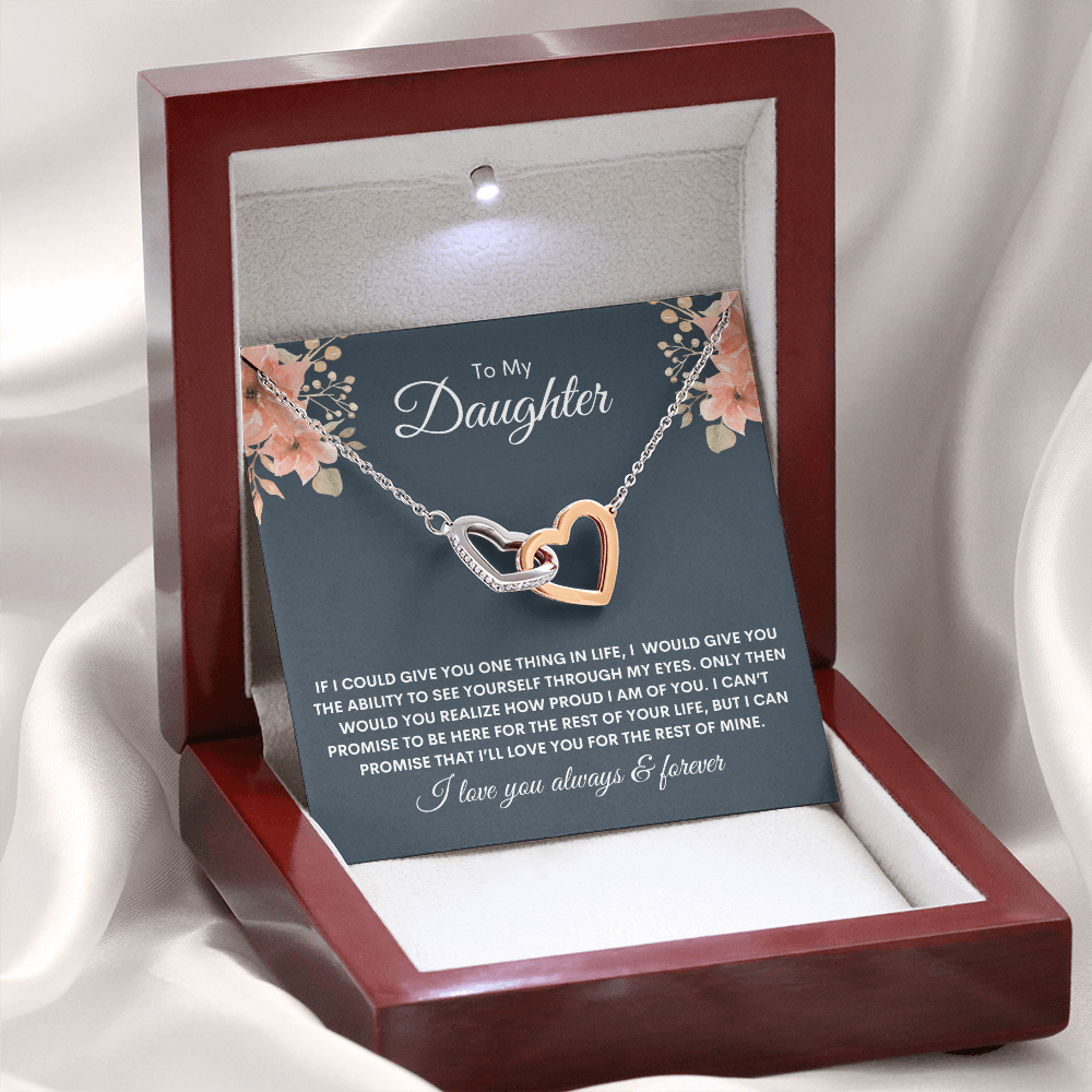 To My Daughter - I am proud of you - Heart necklace