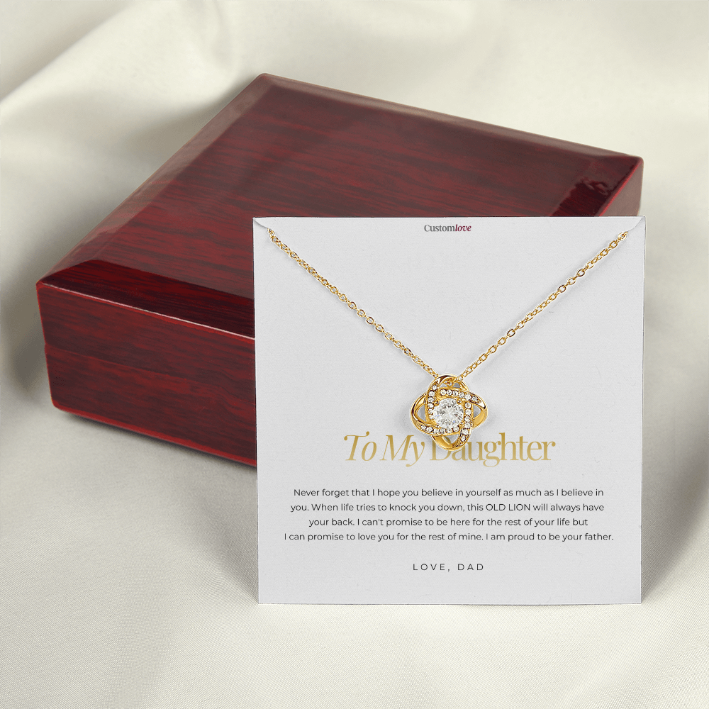To My Daughter - I am Proud of You - Love Knot Necklace