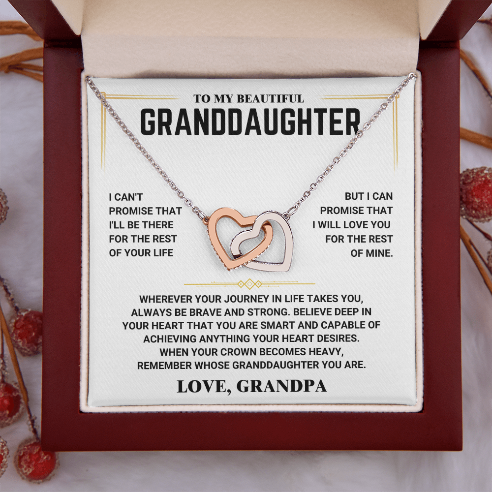 To My Granddaughter - Interlocking Hearts Necklace - Love, Grandma