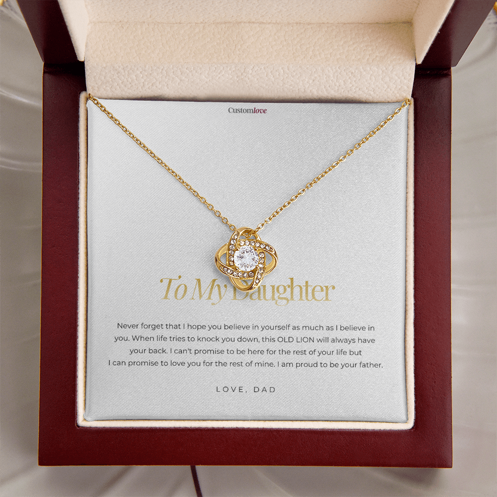 To My Daughter - I am Proud of You - Love Knot Necklace