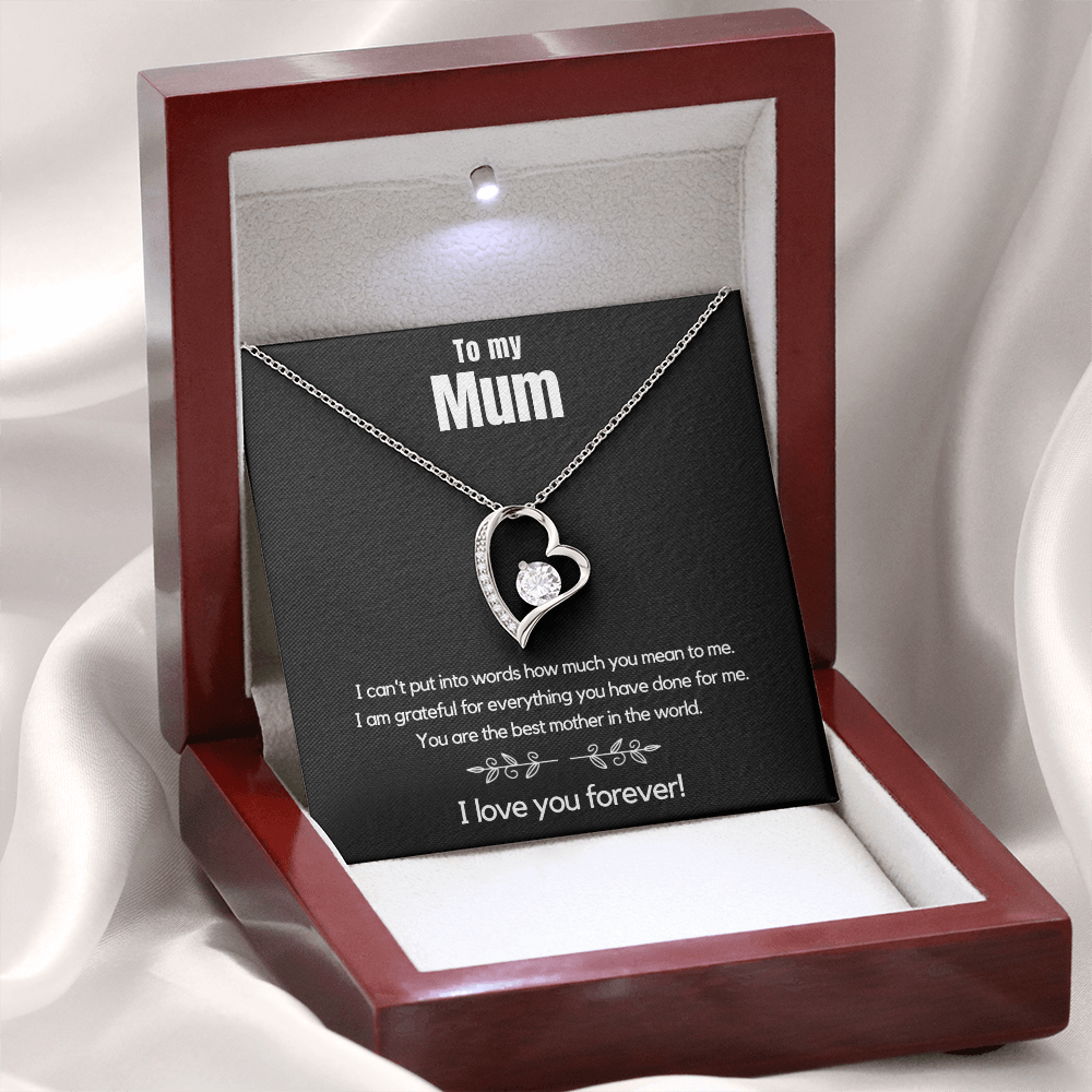 To My Mom – I Love You Forever – Heart Necklace