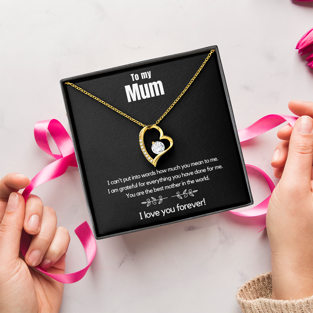 To My Mom – I Love You Forever – Heart Necklace